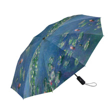 Monet Water Lilies Travel Umbrella – Compact, One-Touch Open & Close