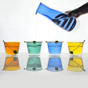 Rocks Carafe Blue – Blue Glass Carafe (1000ml) – Double-Wall | Cloudnola