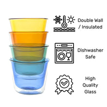 Rocks Double-Wall Glasses – Color Set (280ml) – Double Glass Cups | Cloudnola