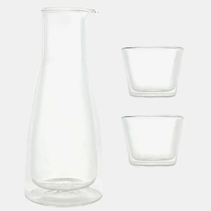 Rocks Set Clear – Water Carafe & 2 Glasses – Double-Wall | Cloudnola