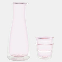 Rocks Set Pink – Pink Glass Carafe & 2 Glasses – Double-Wall | Cloudnola