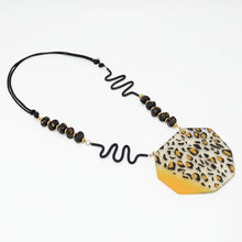 Yellow and Black Leopard Pendant Necklace
