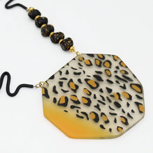 Yellow and Black Leopard Pendant Necklace