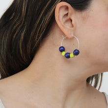 Blue and Lime Hoop Earring