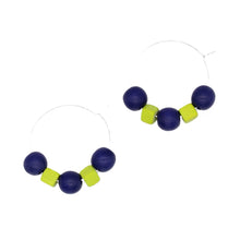 Blue and Lime Hoop Earring