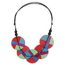 Red Geometric Design Statement Necklace