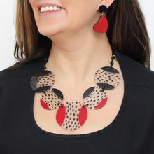 Bryce Red Black Circle Disc Pendant
