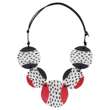 Bryce Red Black Circle Disc Pendant