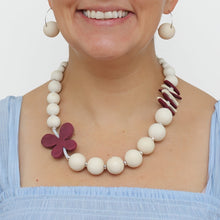 Purple and White Flutter Statement Necklace