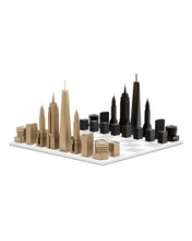 Chess Set Luxury Bronze NEW YORK with Marble Hatch Board