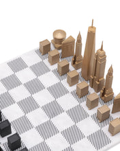Chess Set Luxury Bronze NEW YORK with Marble Hatch Board