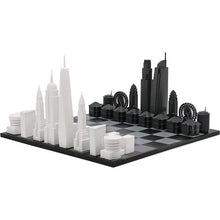 Chess Set Acrylic NEW YORK vs LOS ANGELES Edition with Wood Hatch Board