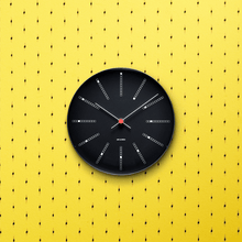Arne Jacobsen Bankers Wall Clock, Black, Large, Ø: 11.4
