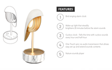 Alarm Clock + Light CHIRP WHITE MARBLE AND GOLD