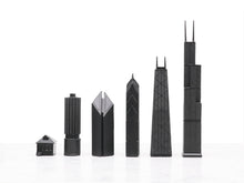Chess Set Stainless Steel CHICAGO with Wood Map Board
