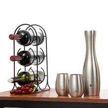 Stainless Steel Carafe and Wine Glass Set, Steel