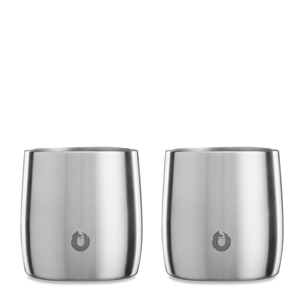 Stainless Steel Rocks Glass, Set of 2 - Steel