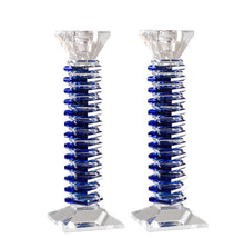 Stacked Design Crystal Candlesticks Set