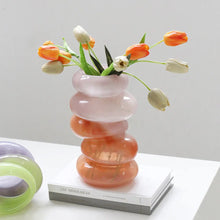 Swirl Vase Peach - Sculptural Peach Glass Vase