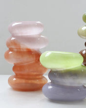 Swirl Vase Peach - Sculptural Peach Glass Vase