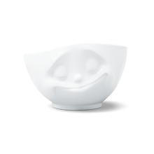 16 oz Bowl - Happy Face - white porcelain bowl