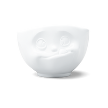 16 oz Bowl - Tasty Face - white porcelain bowl