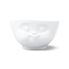 16 oz Bowl - Munching Face - white porcelain bowl