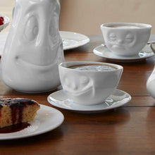 Coffee Cup with Saucer - Happy Face - lifestyle image