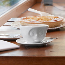 Coffee Cup with Saucer - Oh Please Face - lifestyle image