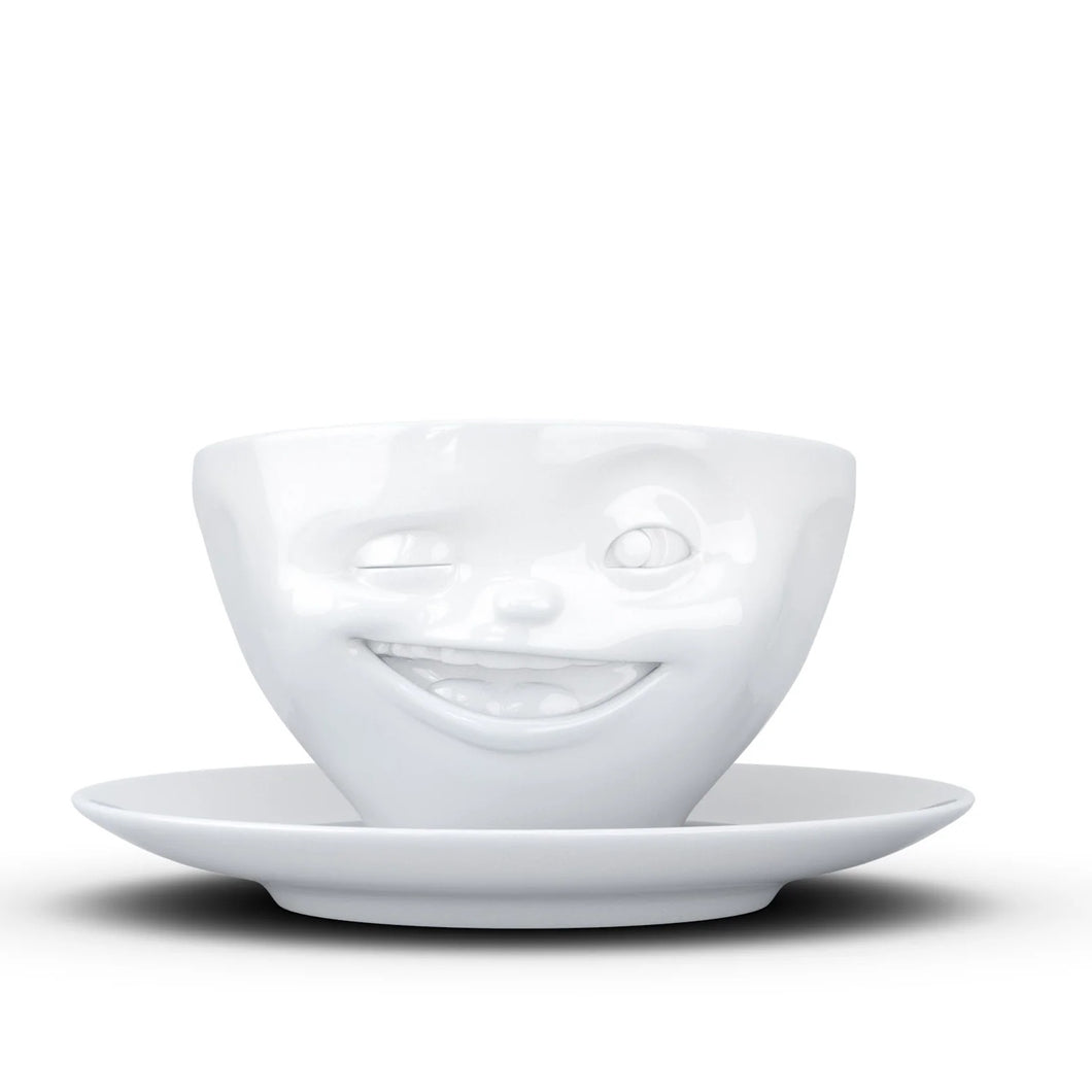 Coffee Cup with Saucer, Winking Face