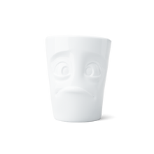 Mug with Handle - Baffled Face - white porcelain mug with handle