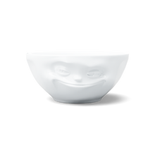 11 oz Bowl - Grinning Face - white porcelain bowl