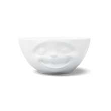 11 oz Bowl - Laughing Face - white porcelain bowl