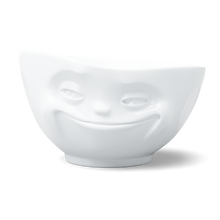 XL Bowl - Grinning Face, 33 oz - white porcelain XL bowl