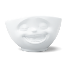 XL Bowl - Laughing Face, 33 oz - white porcelain XL bowl