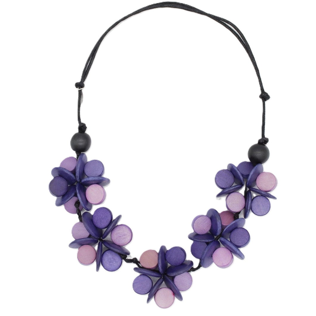 Purple Cascading Blooms Necklace