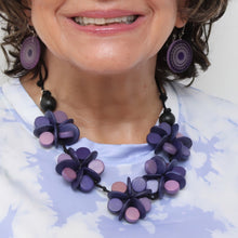 Purple Cascading Blooms Necklace