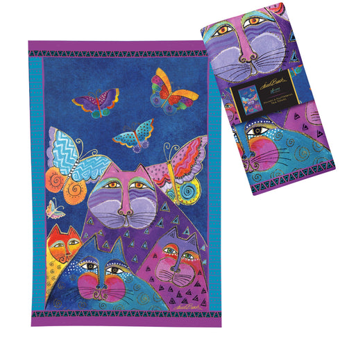 Laurel Burch Flutterbyes Kitchen Tea Towel 18x28
