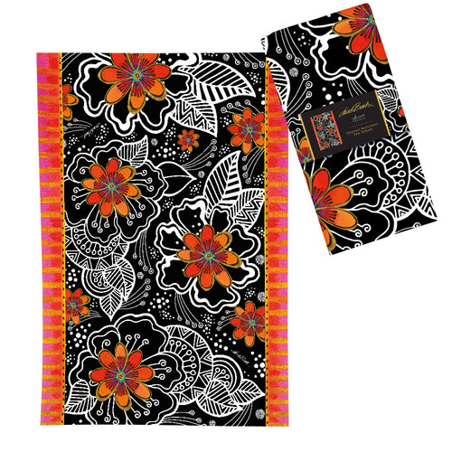 Laurel Burch Orange Blossoms Kitchen Tea Towel 18x28