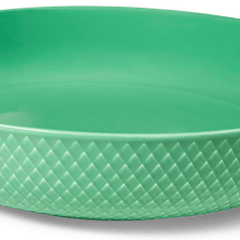 Lyngby Porcelæn Rhombe Color Serving Bowl, Green, Ø: 11.3"