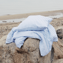 JUNA Bæk&Bølge Duvet Cover Set, White/Light blue