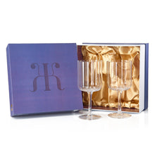 Flower Stemmed Wine Glassware, Clear, Set of 2