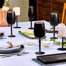 Stainless Steel Stemmed Wine Glass, Black