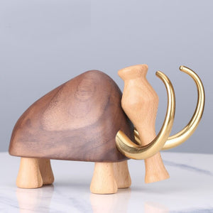 Wooden Mammoth Figurine