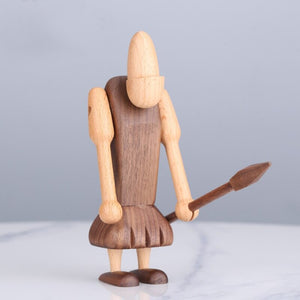 Wooden Stone Age Soldier Figurine