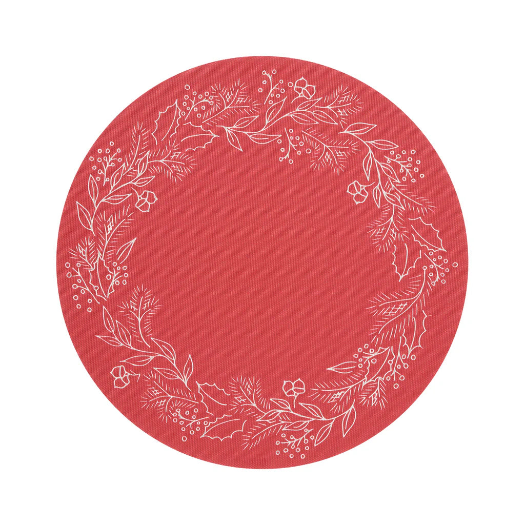 Chilewich Placemats Wreath Crimson