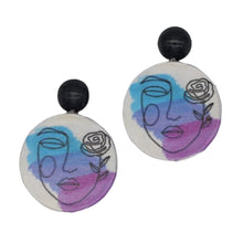 Abstract Face Decoupage Earrings