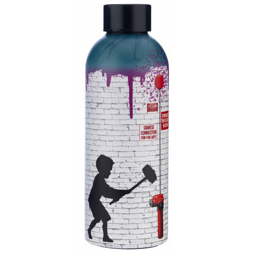Banksy's Graffiti Dual Water Bottle - Hammer Boy