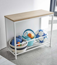 Entryway Storage Organizer & Bench (18" H)  - Steel + Wood