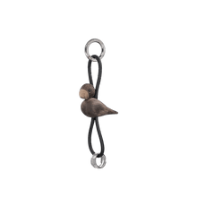 Kay Bojesen Bird Keychain, Silver/Black Leather